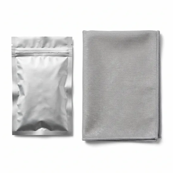 Nano sparkle scratch cloth and pouch
